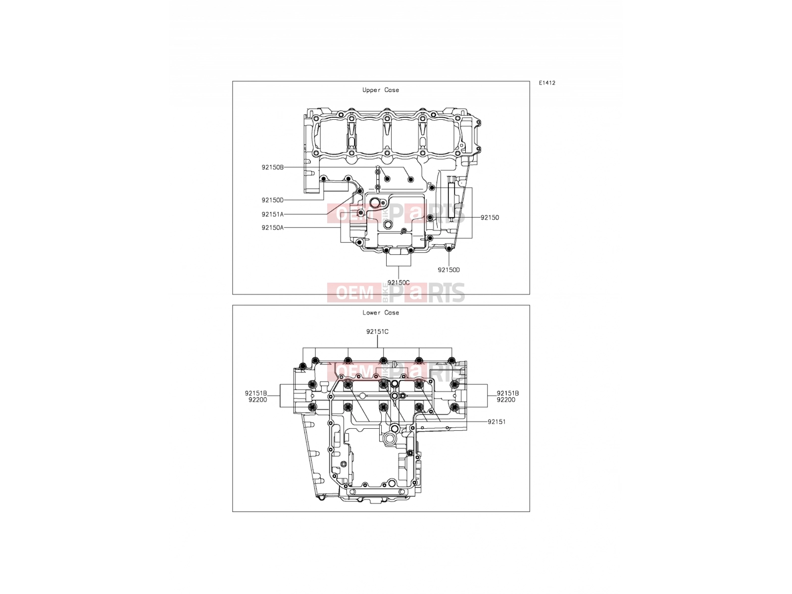 KAWASAKI 2016 Crankcase Bolt Pattern