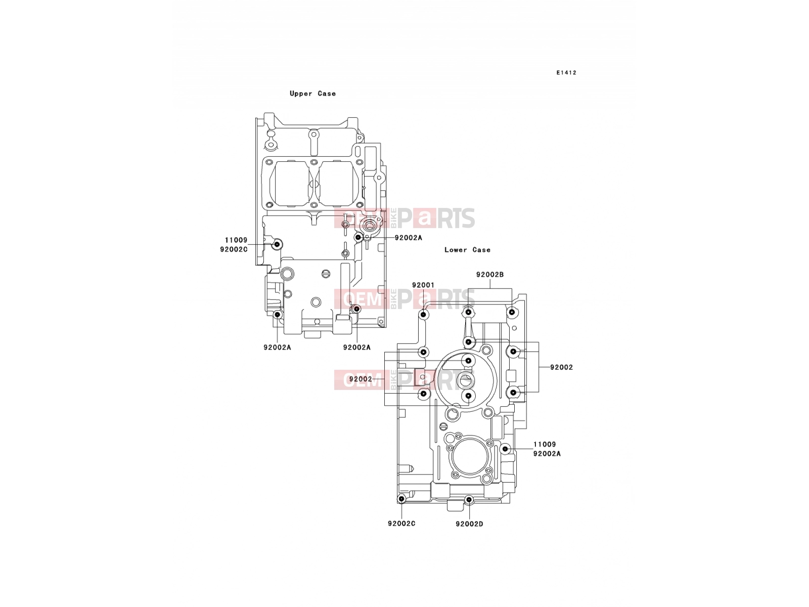 KAWASAKI 2001 Crankcase Bolt Pattern