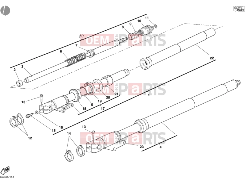 DUCATI 2007 Monster S4R FRONT FORK » FRONT SUSPENSION