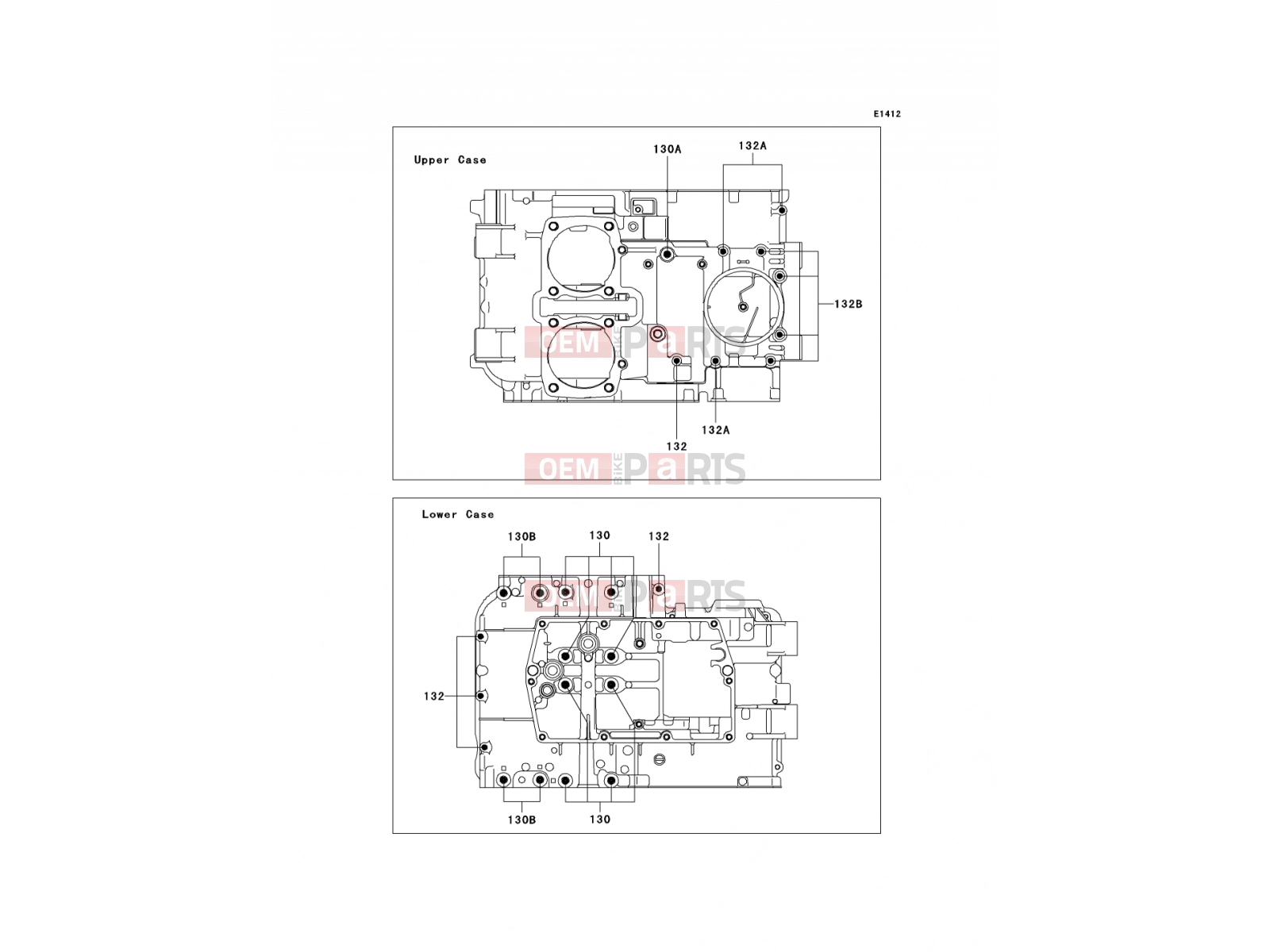 KAWASAKI 2004 Crankcase Bolt Pattern