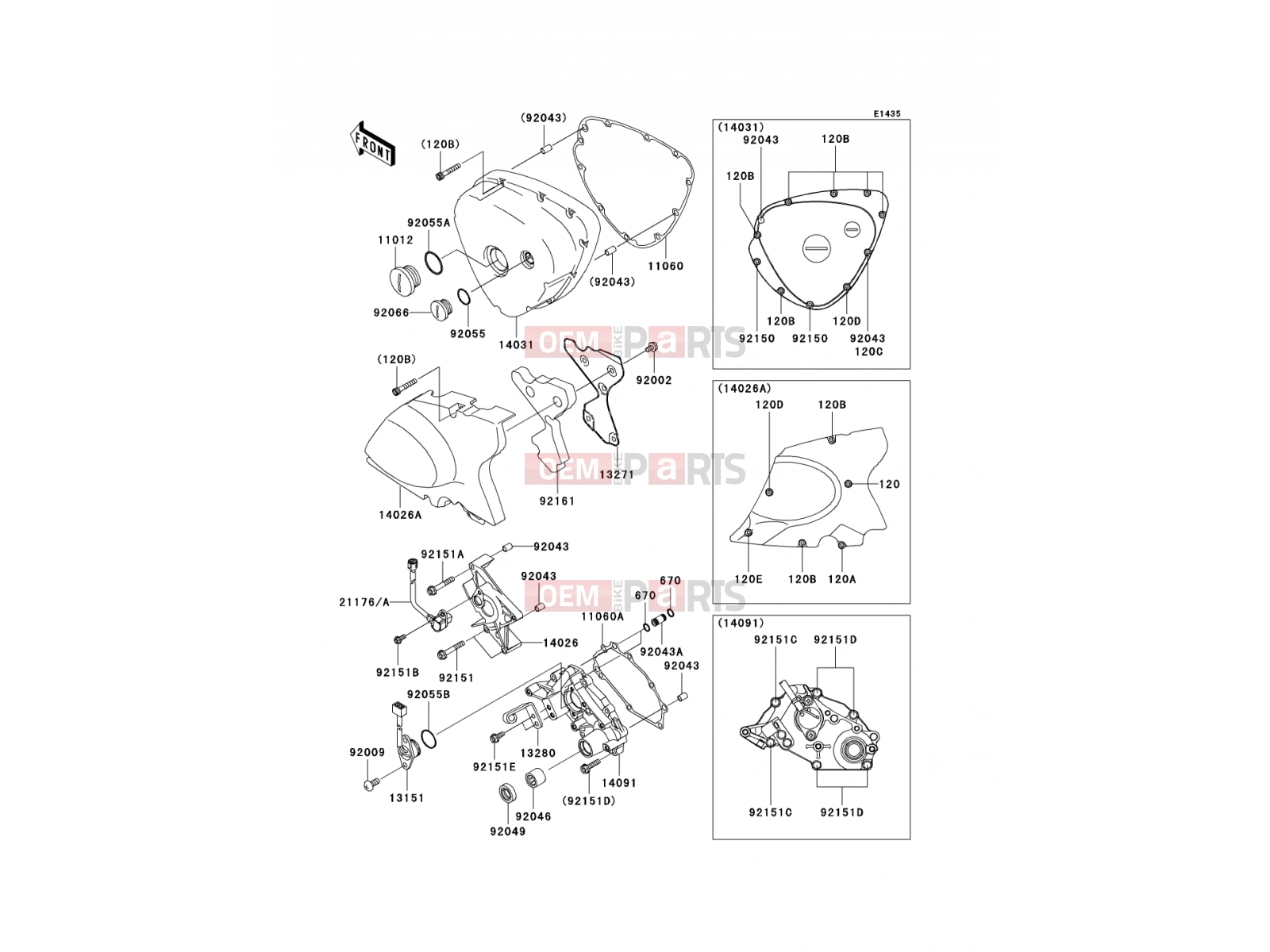 KAWASAKI 2004 Left Engine Cover(s)