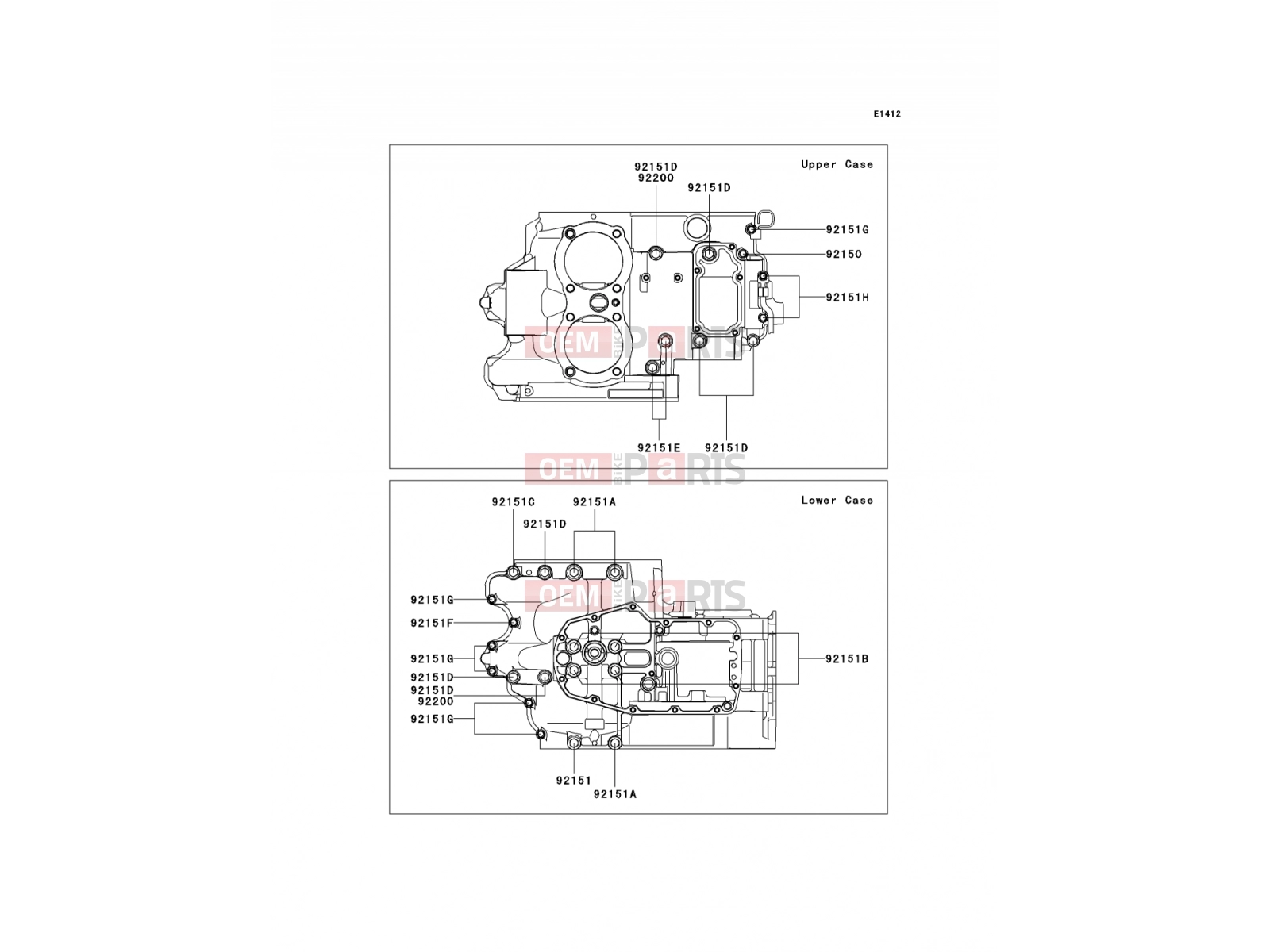 KAWASAKI 2005 Crankcase Bolt Pattern