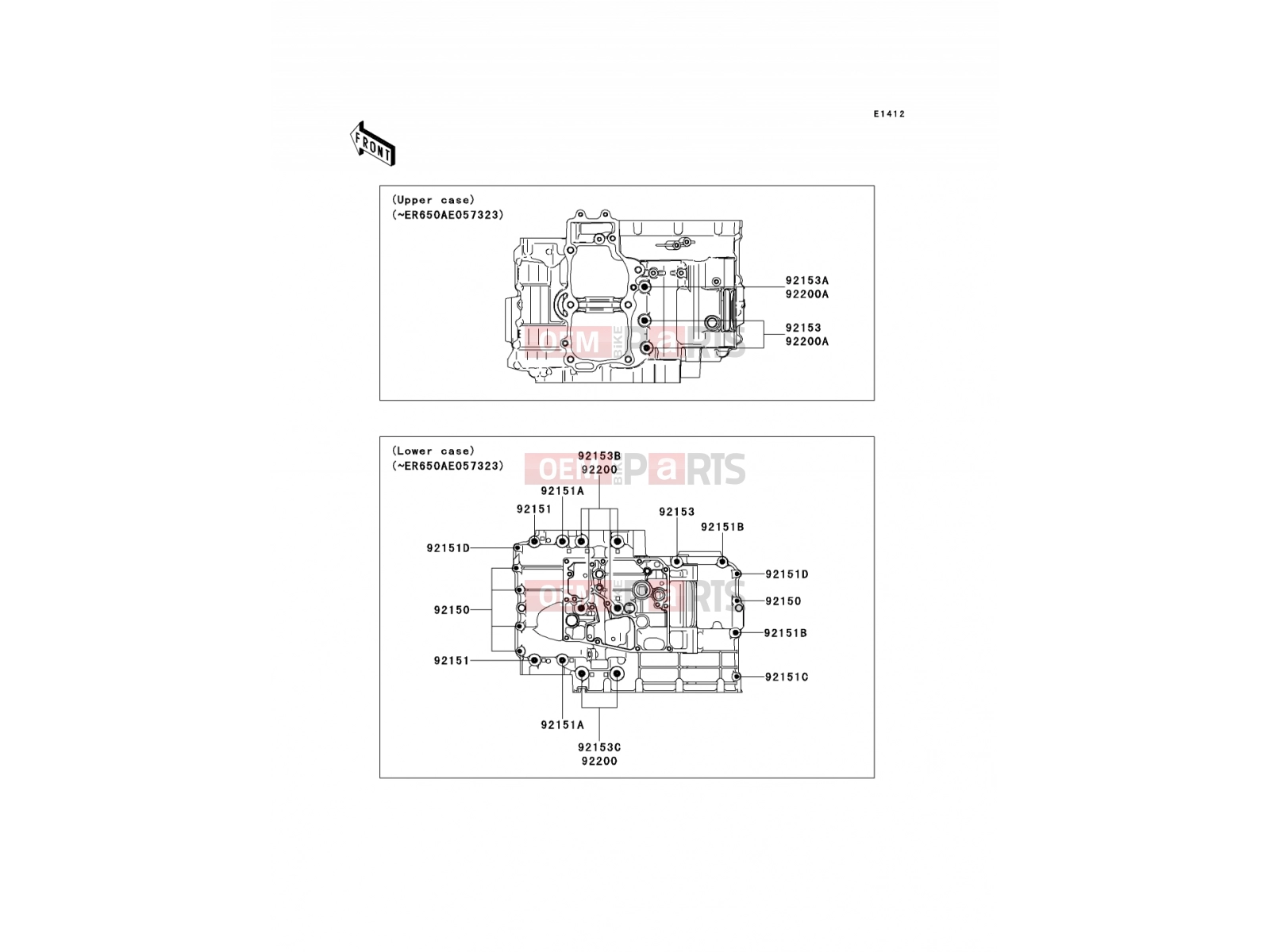 KAWASAKI 2006 Crankcase Bolt Pattern