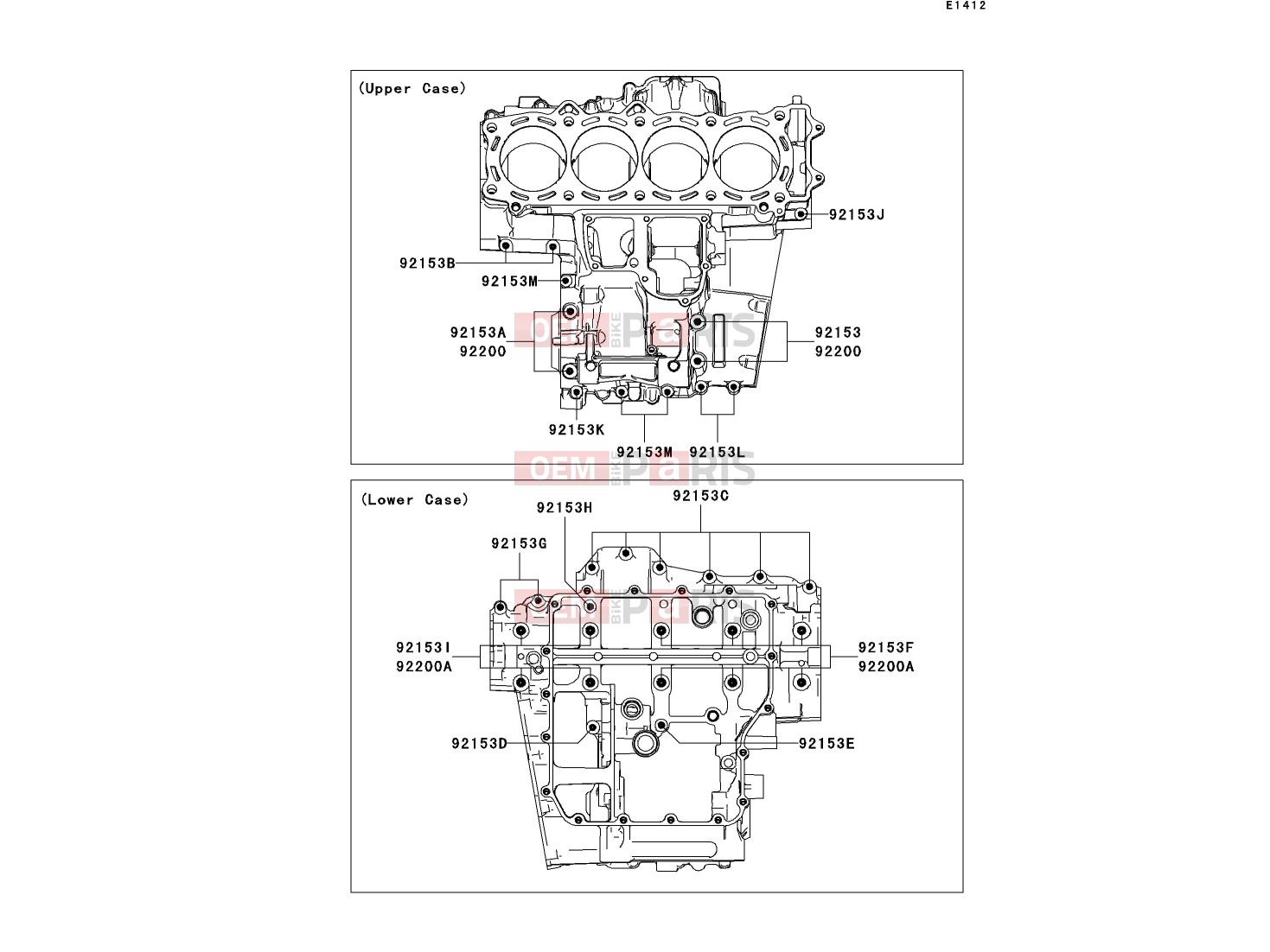 KAWASAKI 2006 Crankcase Bolt Pattern
