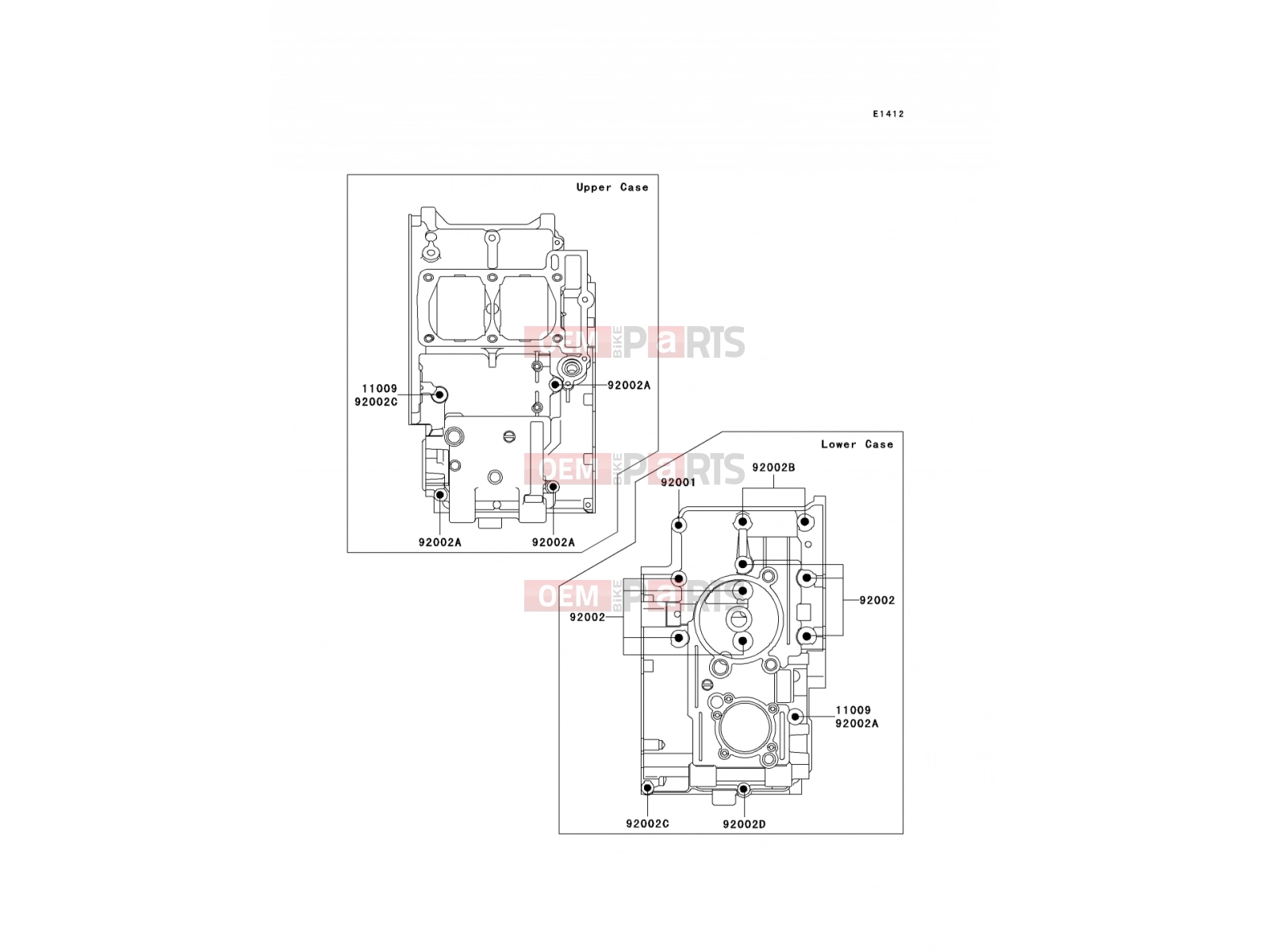 KAWASAKI 2007 Crankcase Bolt Pattern