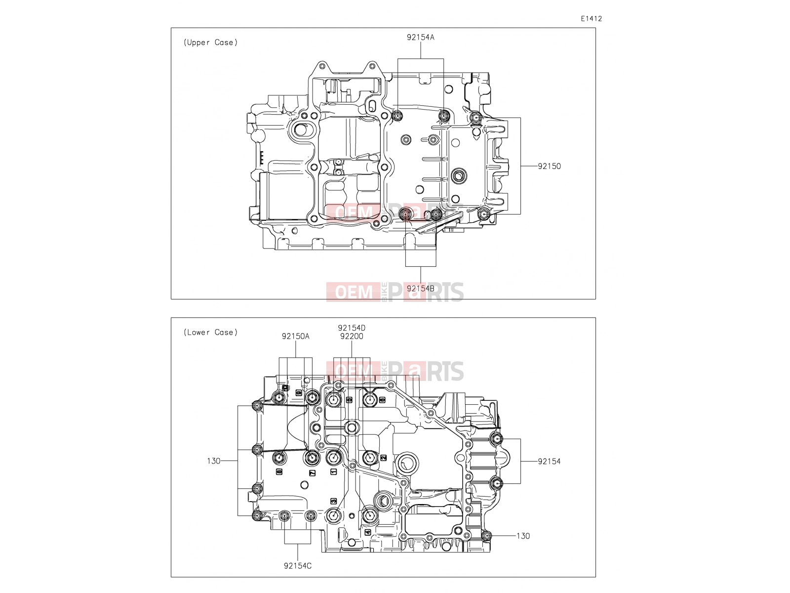 KAWASAKI 2019 Crankcase Bolt Pattern