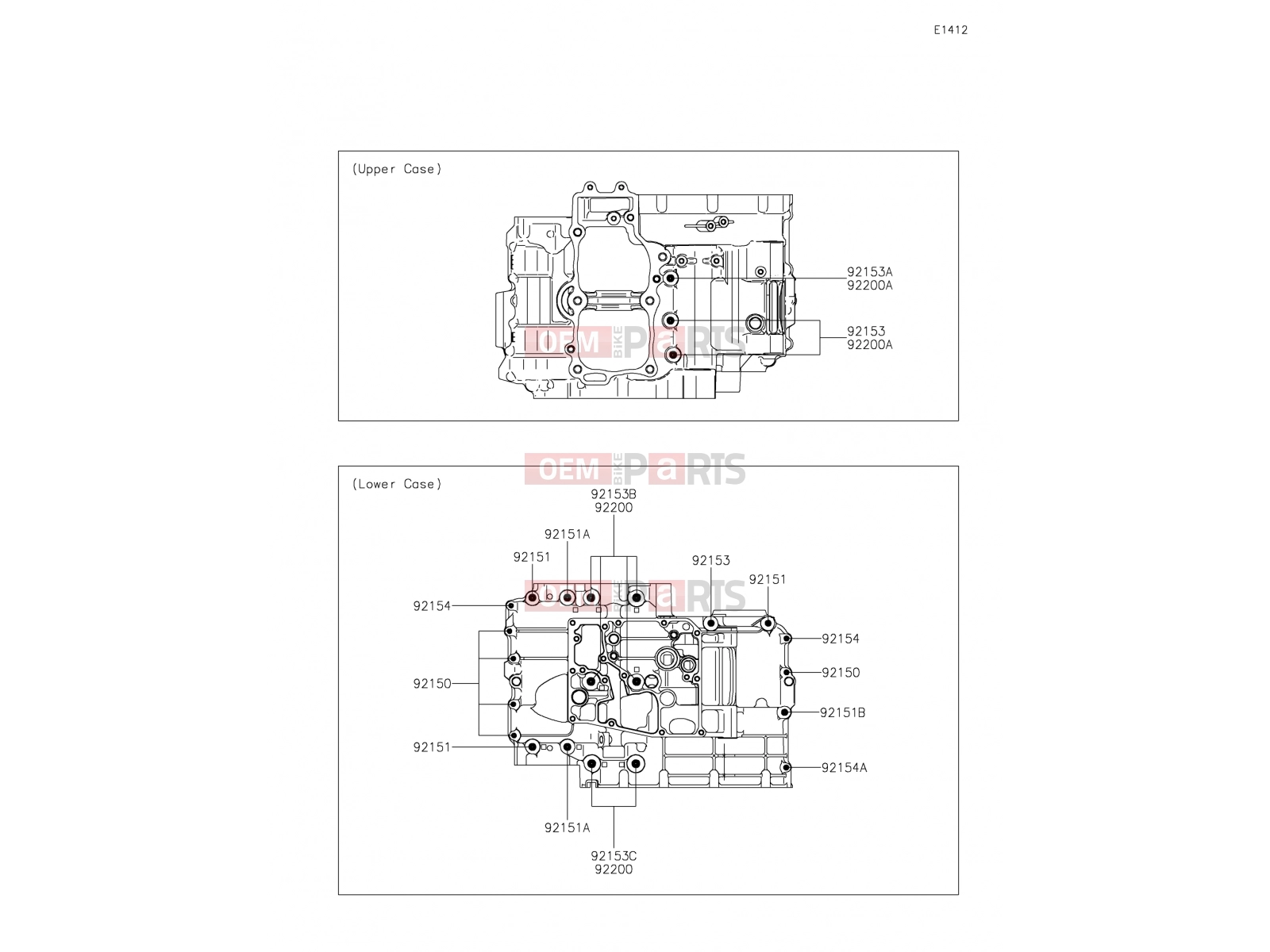 KAWASAKI 2019 Crankcase Bolt Pattern