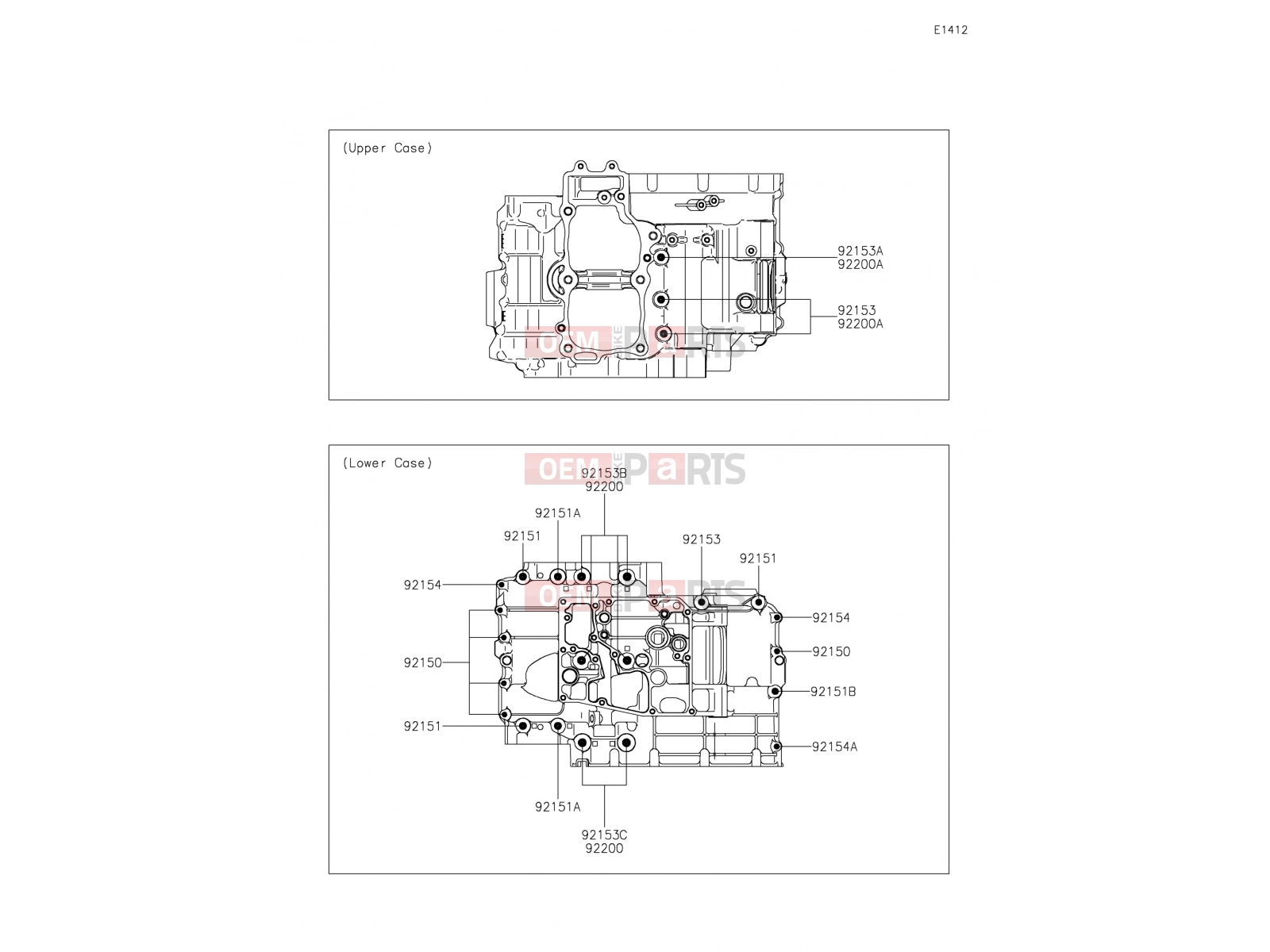KAWASAKI 2019 Crankcase Bolt Pattern