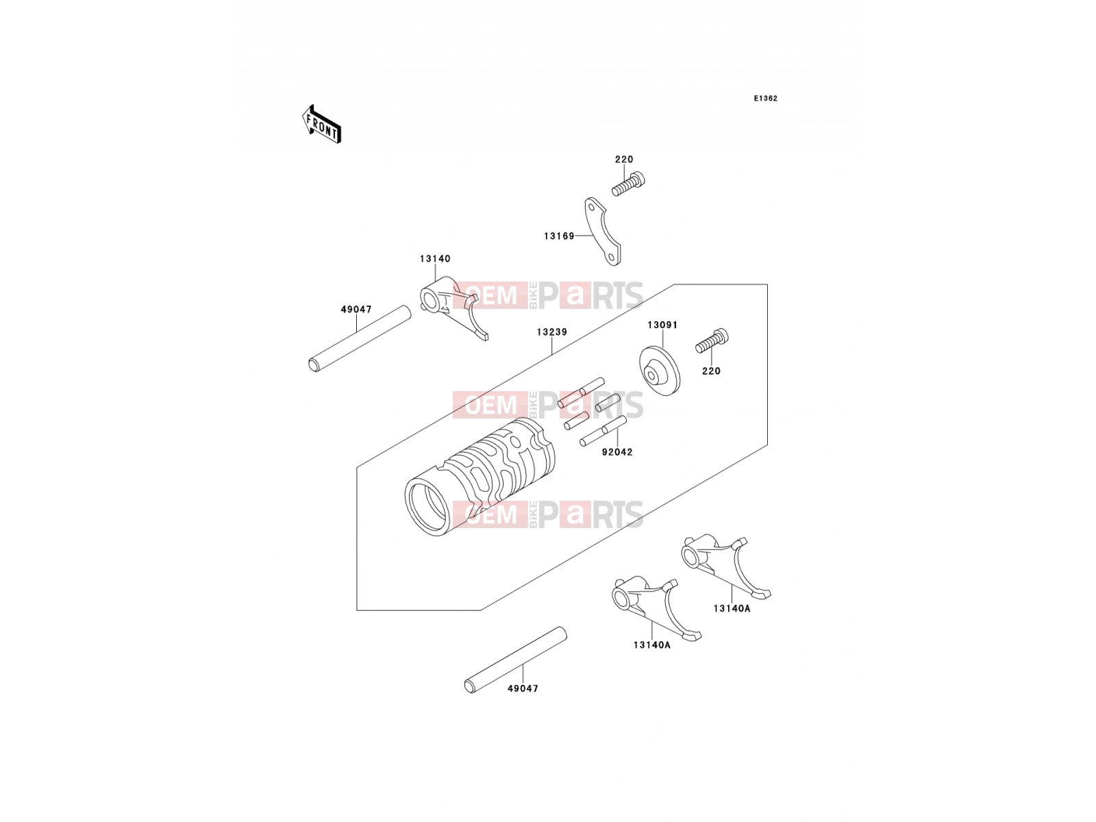 KAWASAKI 1990 Change Drum/Shift Fork