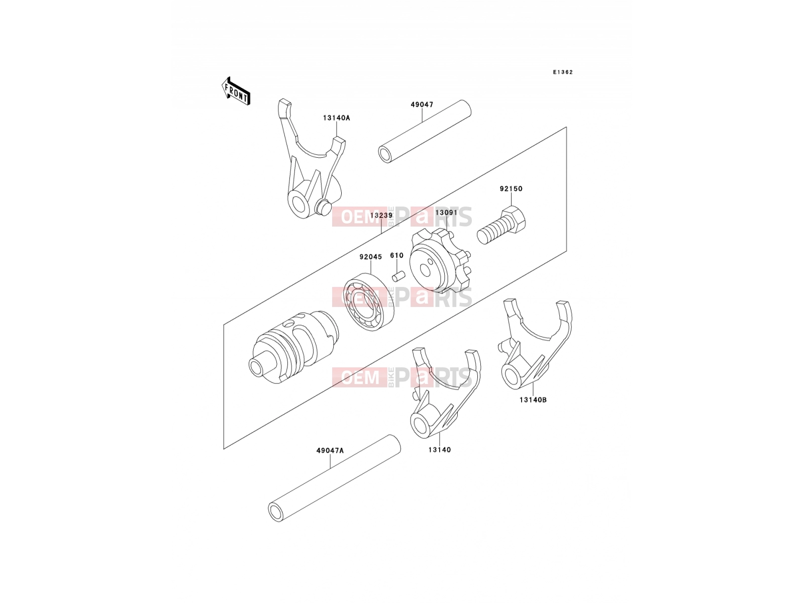 KAWASAKI 1991 Change Drum/Shift Fork