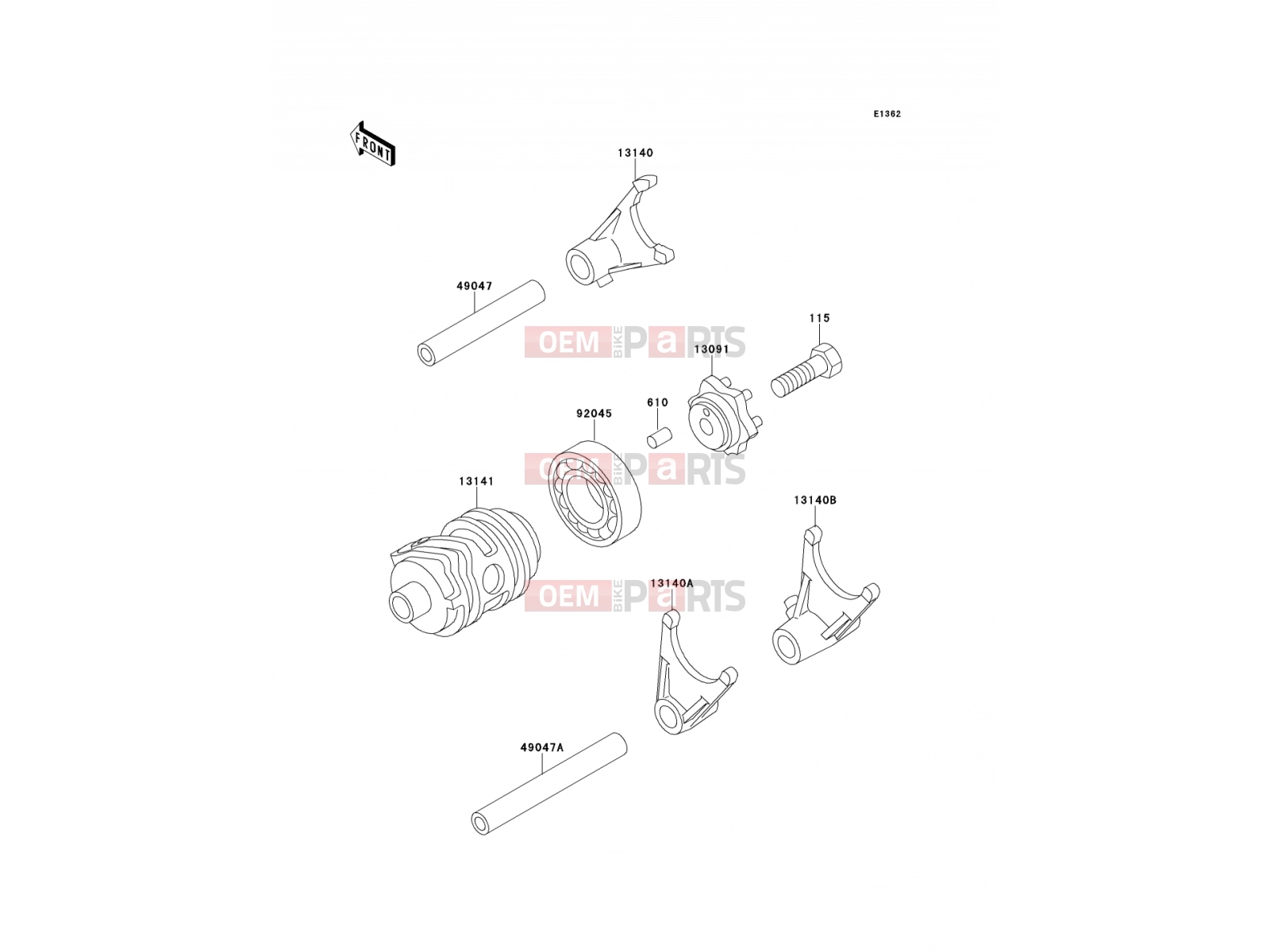 KAWASAKI 1992 Change Drum/Shift Fork