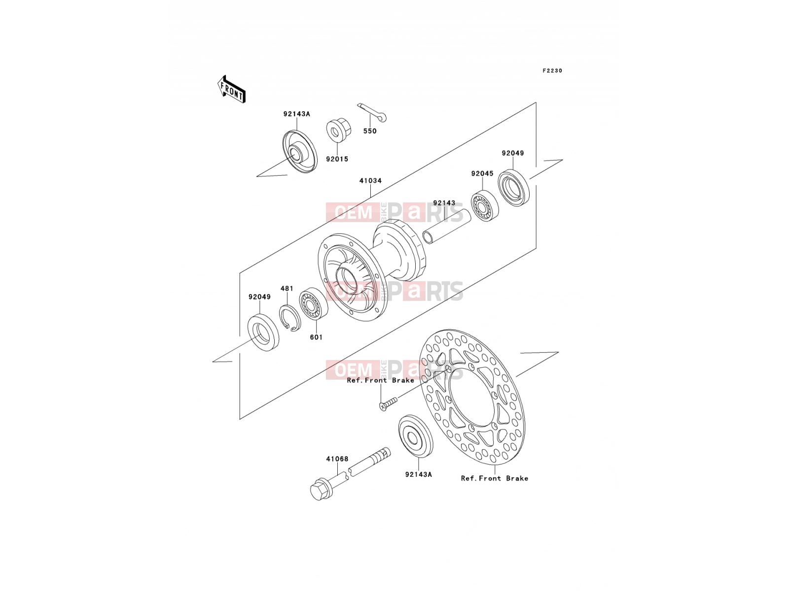 KAWASAKI 2000 Front Hub