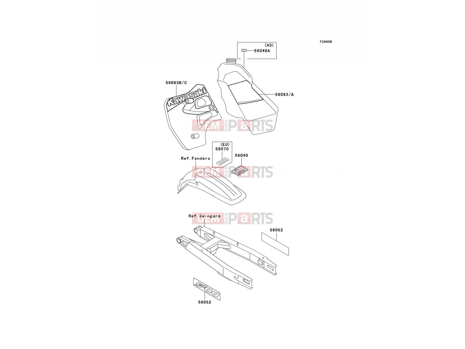 KAWASAKI 2000 Labels