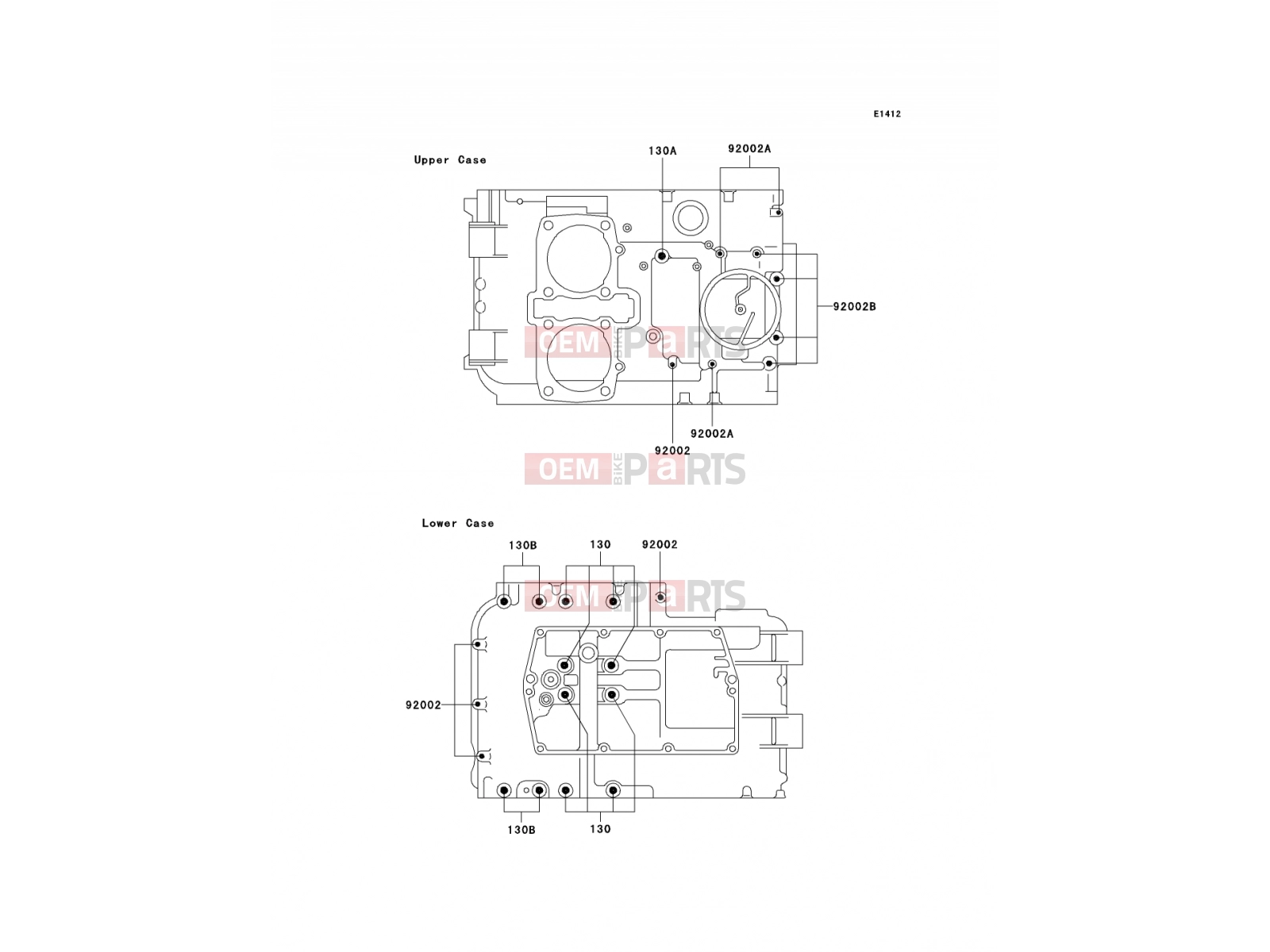 KAWASAKI 2002 Crankcase Bolt Pattern