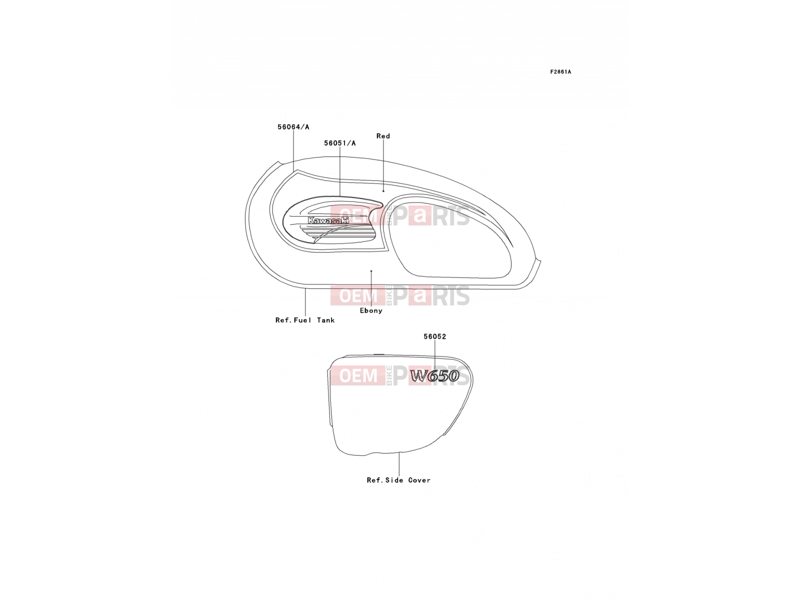 KAWASAKI 2002 Decals(Red/Ebony)