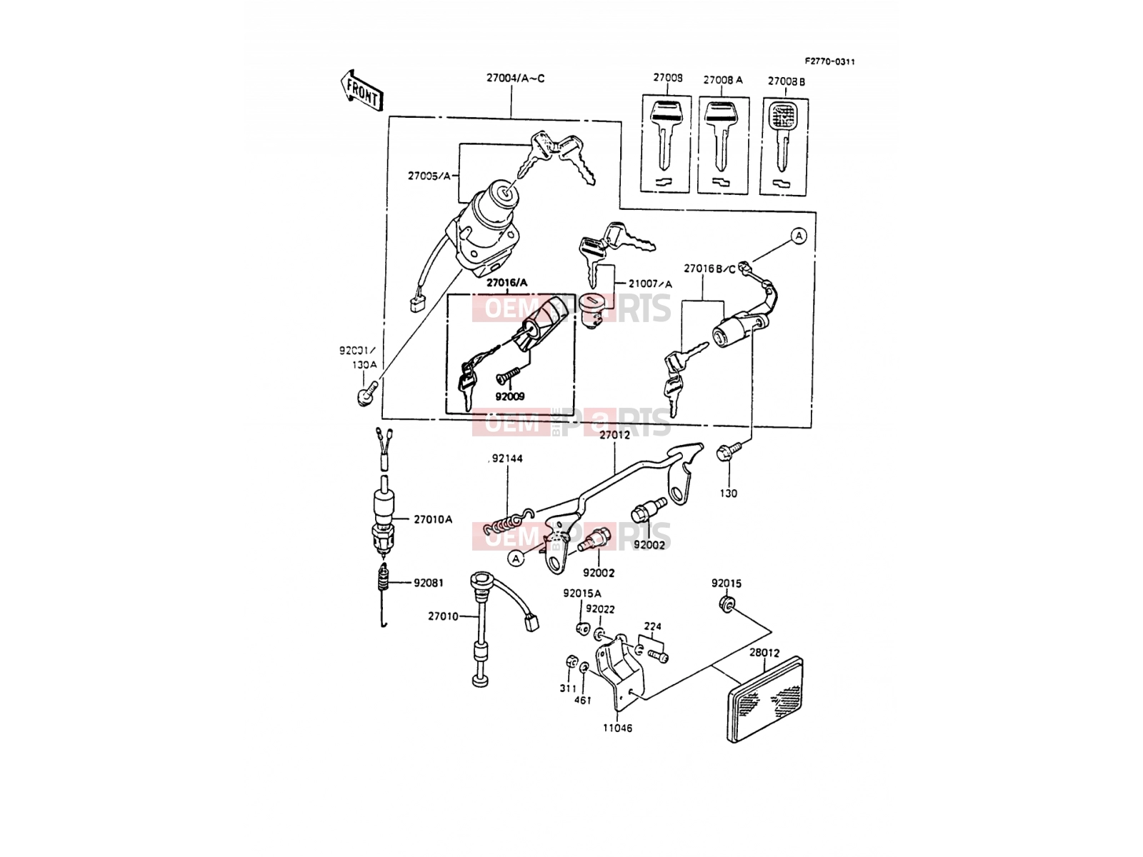 KAWASAKI 1987 Ignition Switch