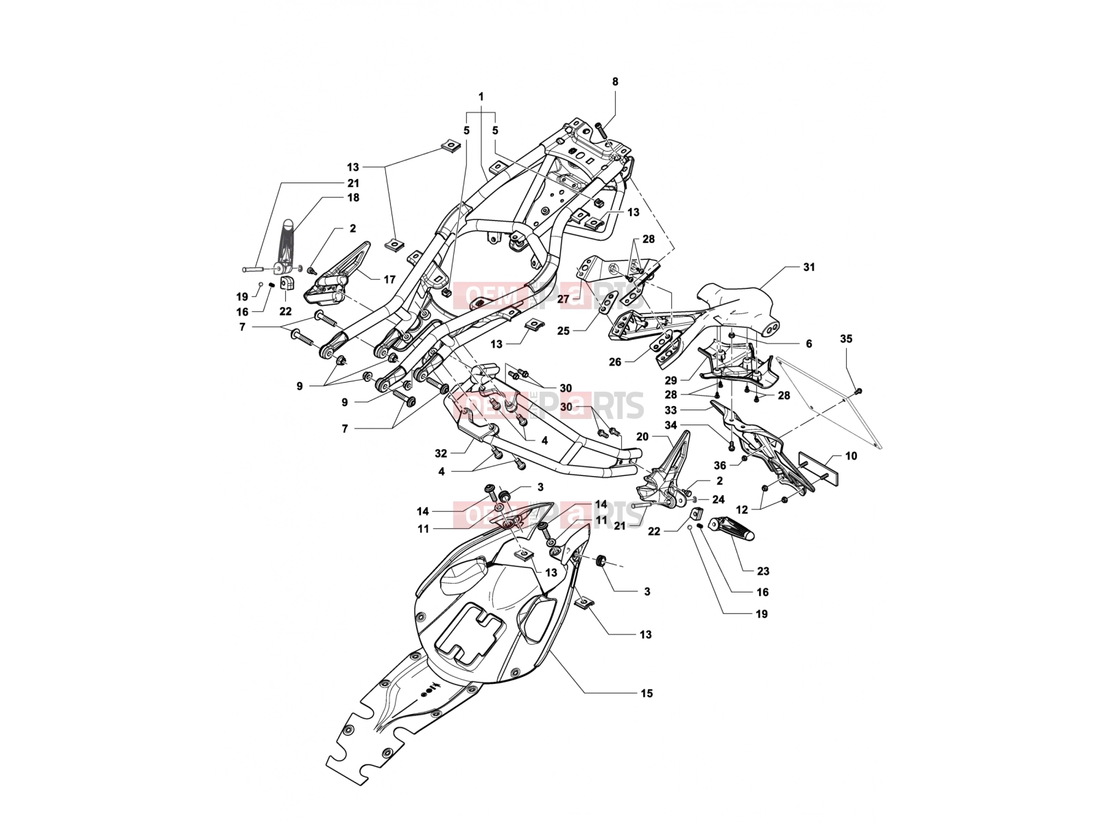 MV Agusta Brutale 800 <2016 Rear Frame Assembly
