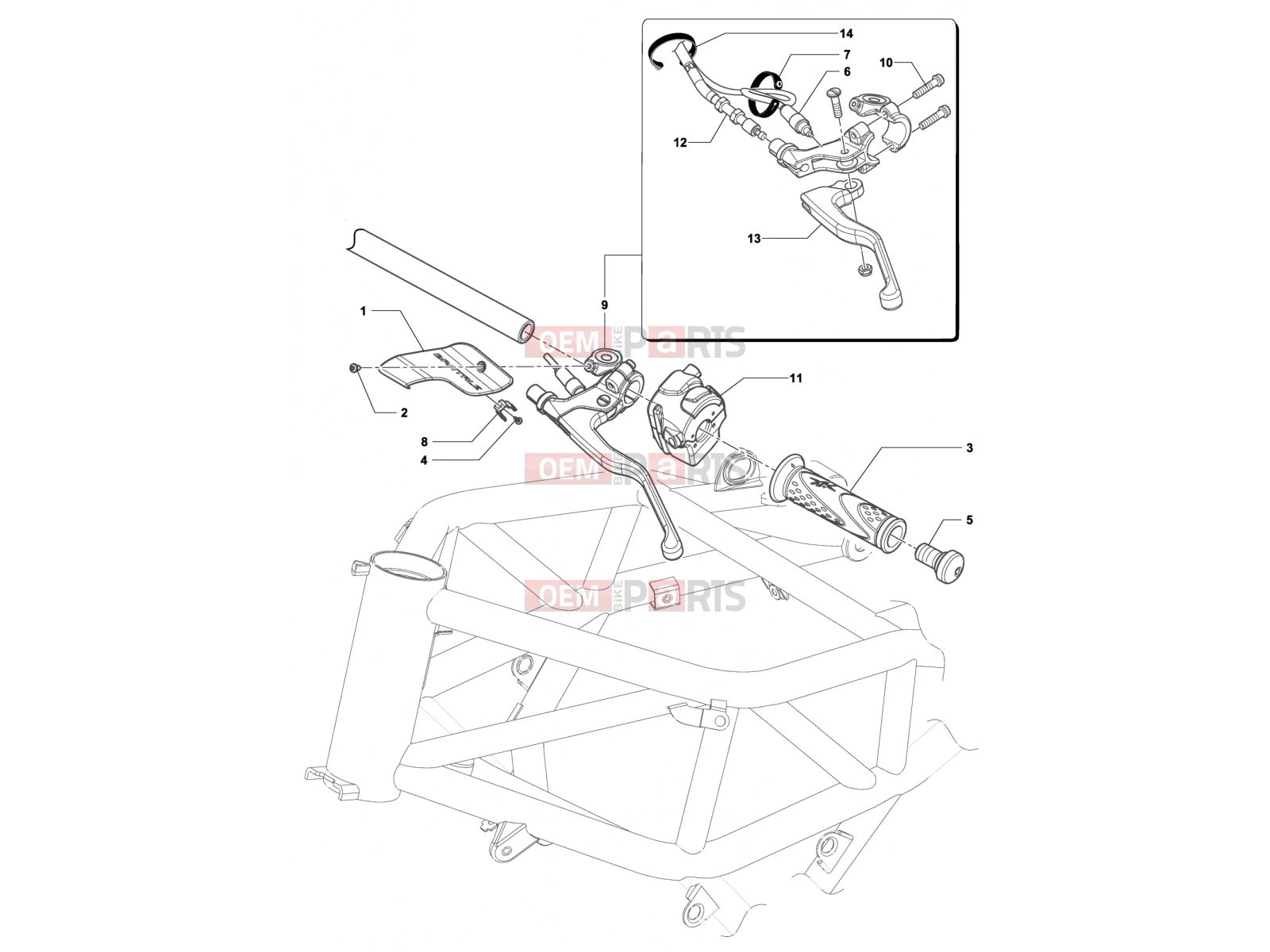 MV Agusta Brutale 800 RR Handlebar Assembly Left