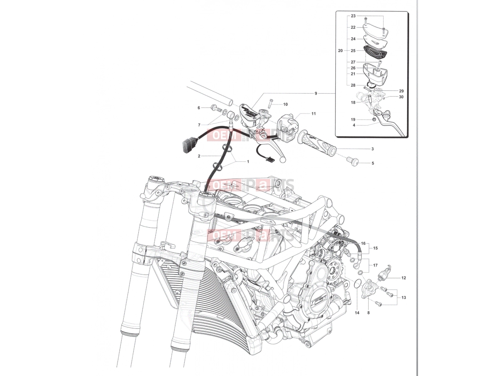 MV Agusta Brutale 800 <2016 Handlebar Assembly Left