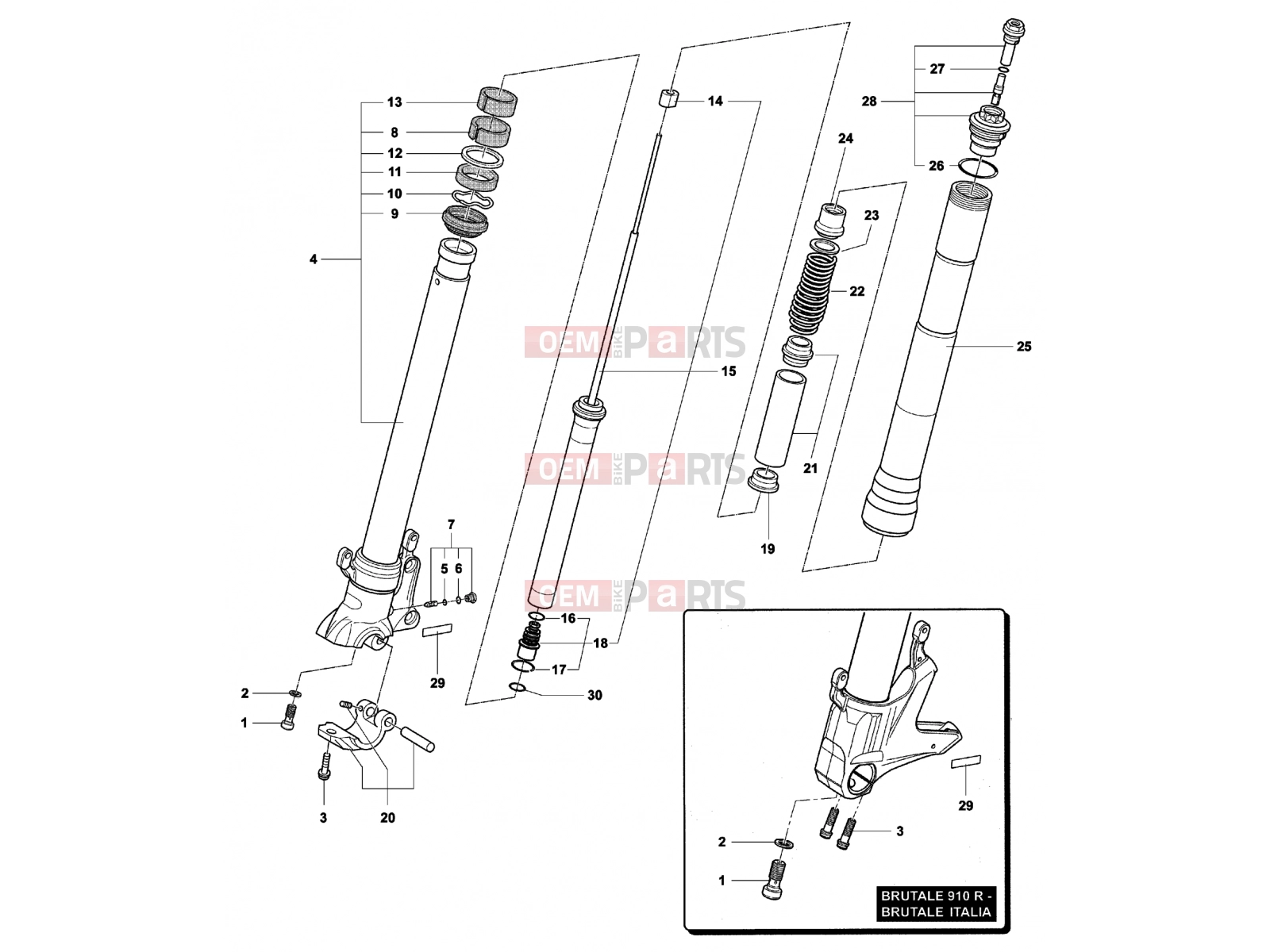 MV Agusta Brutale 910 R Italia Front Fork Left