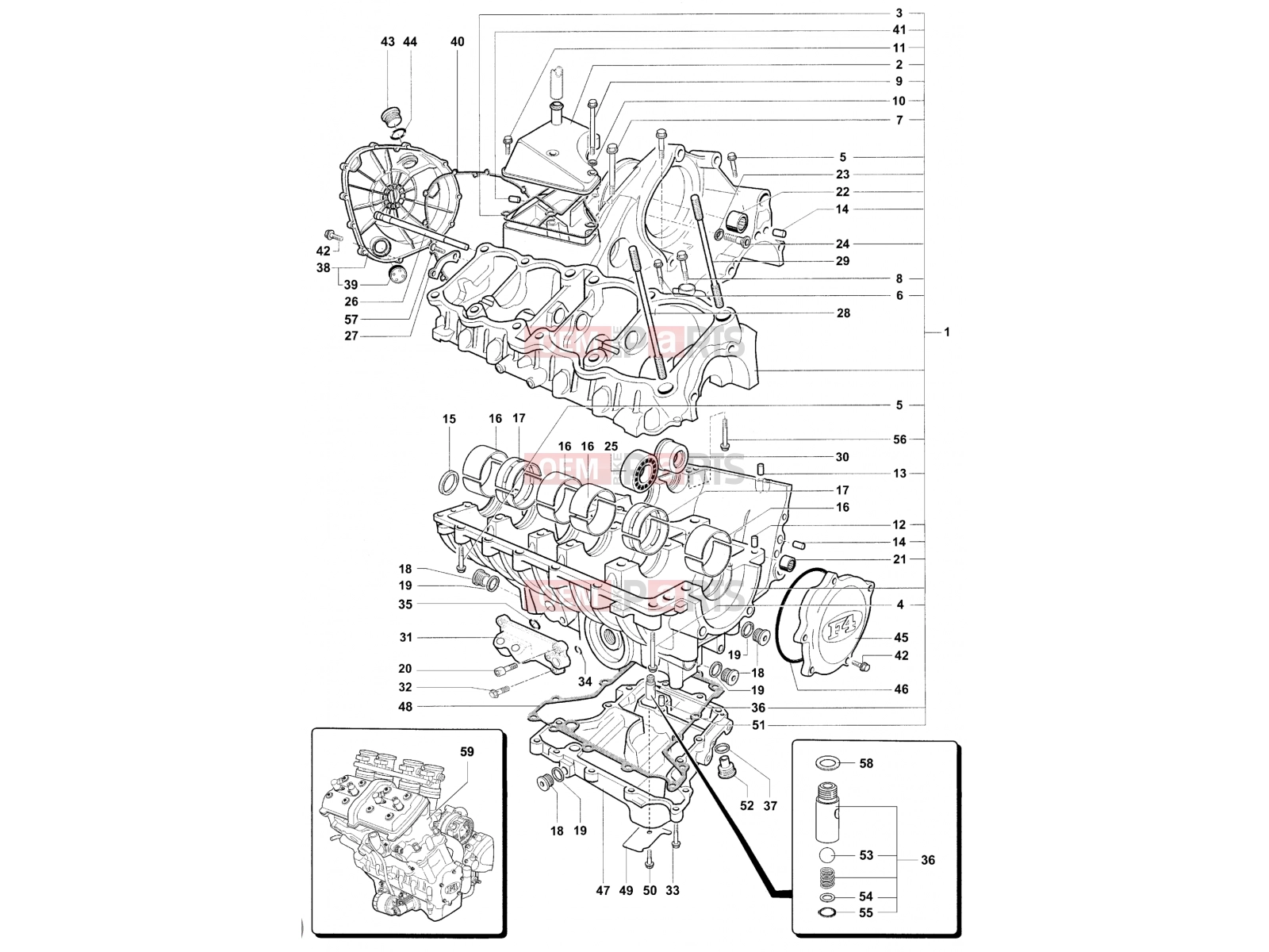 MV Agusta Brutale 989 Crankcase Assembly