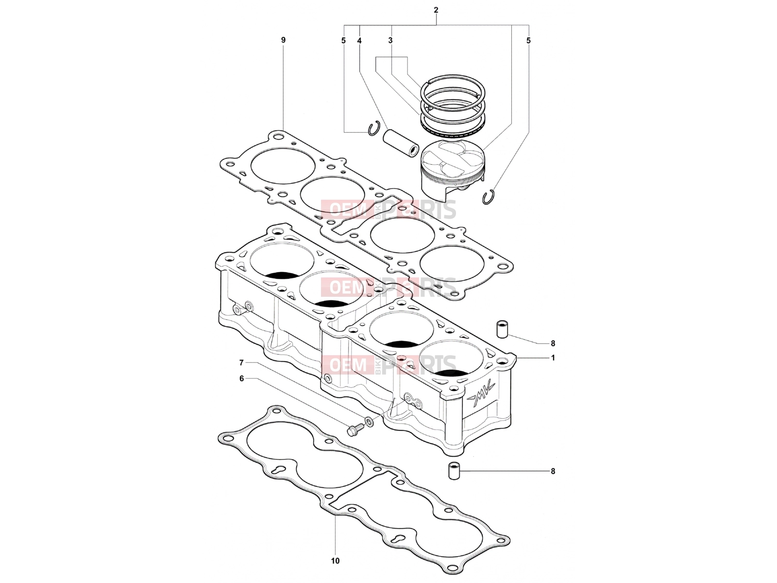 MV Agusta Brutale 920 Cylinder & Piston Assembly