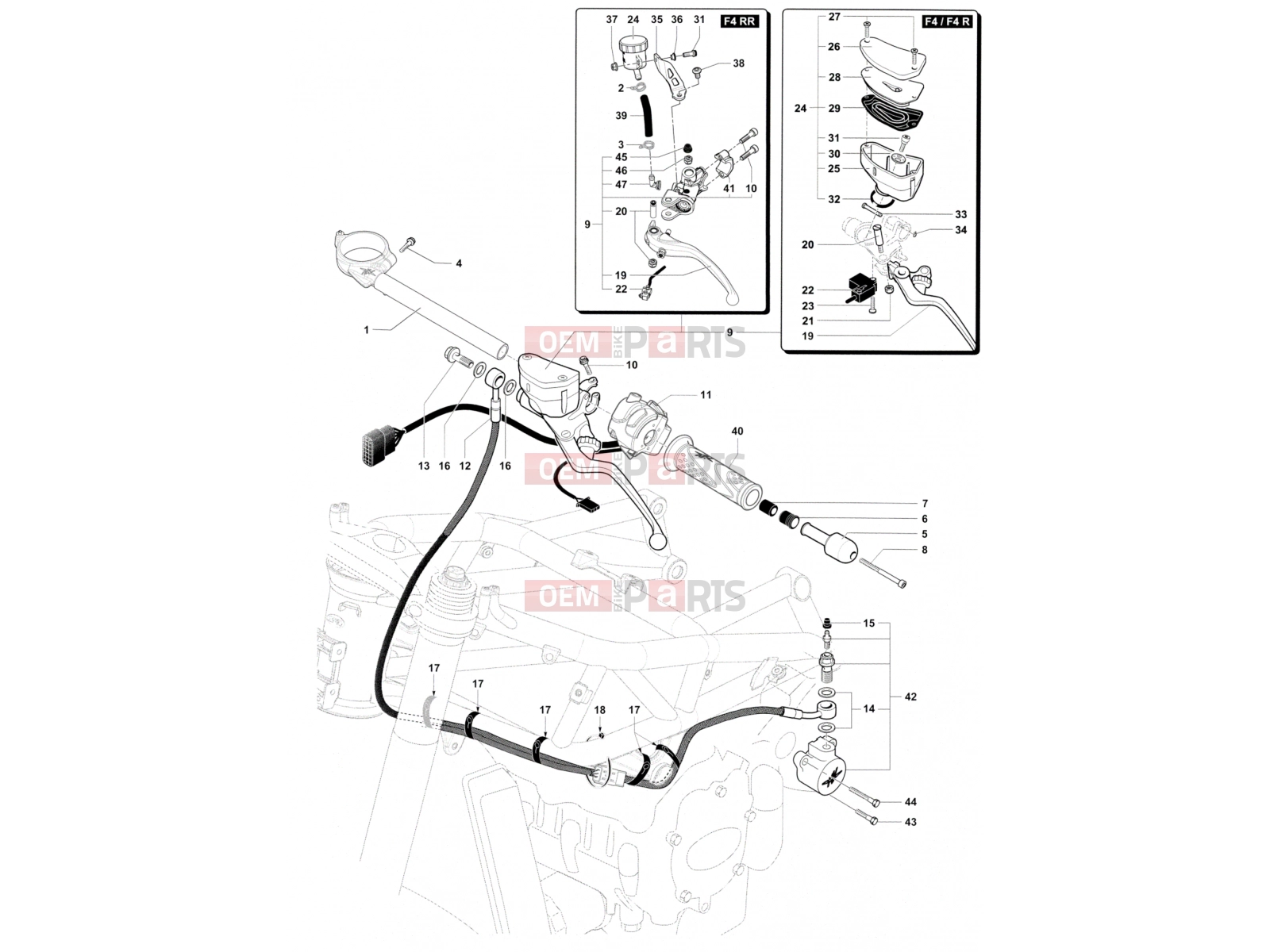 MV Agusta 2013-2015 F4 Handlebar Assembly Left