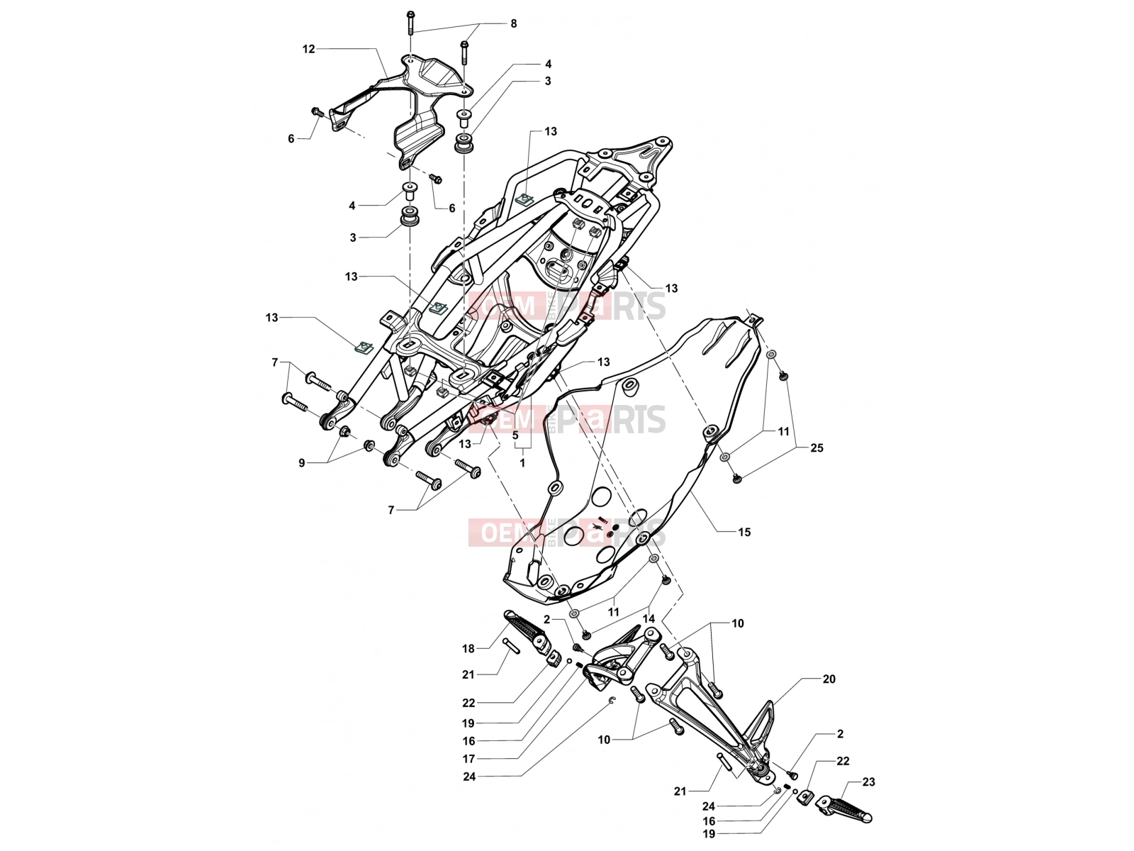 MV Agusta Rivale 800 Rear Frame Assembly
