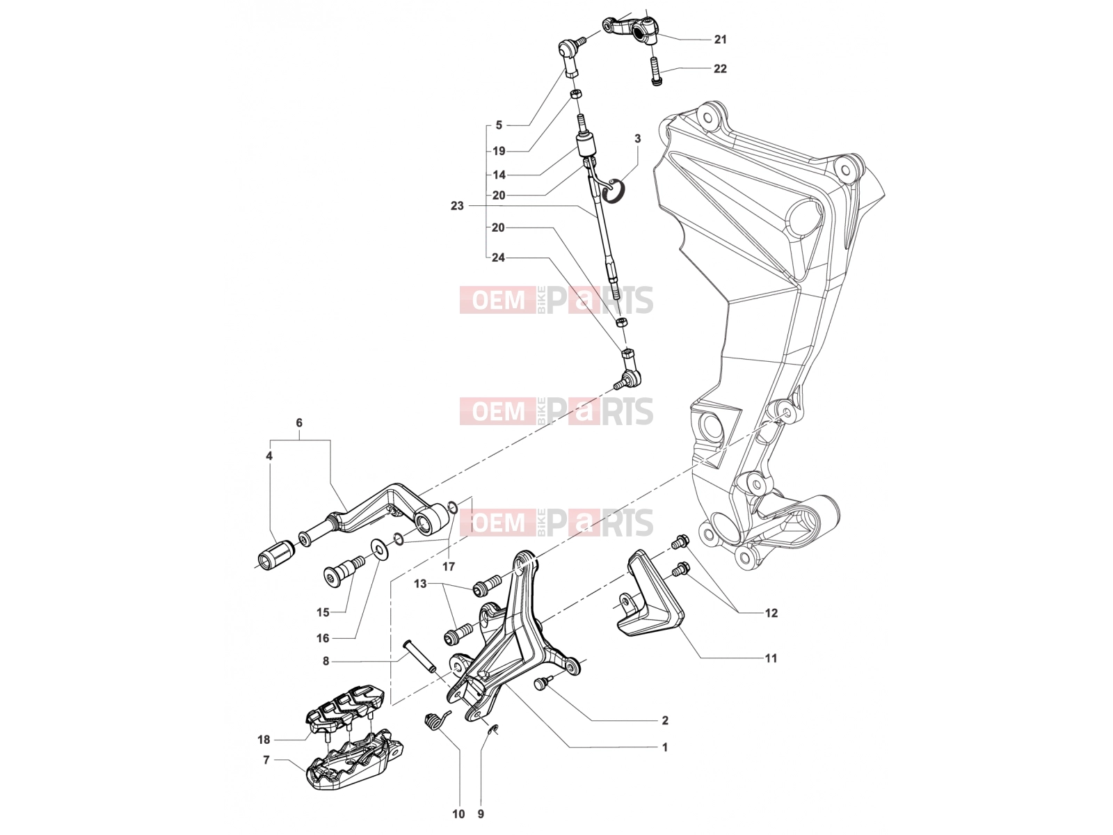 MV Agusta Rivale 800 Footrest Assembly Left