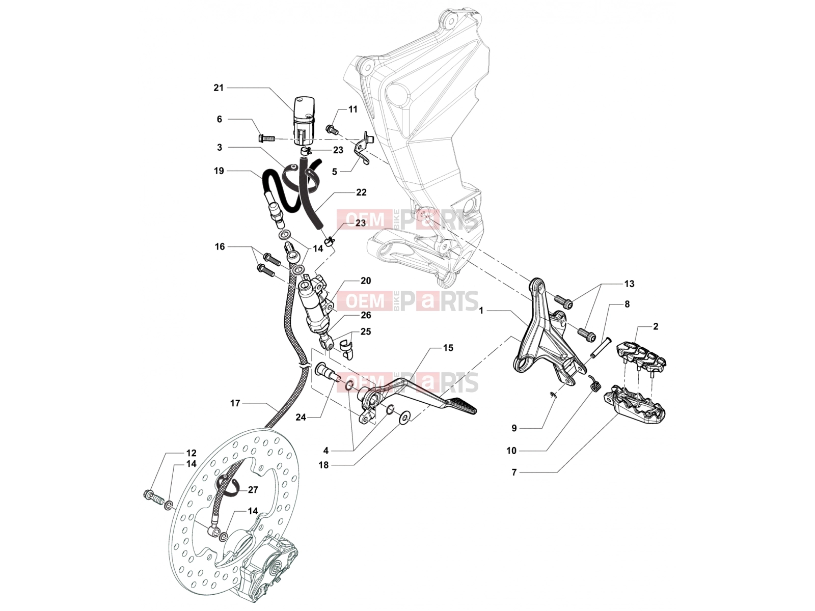 MV Agusta Rivale 800 Footrest Assembly Right