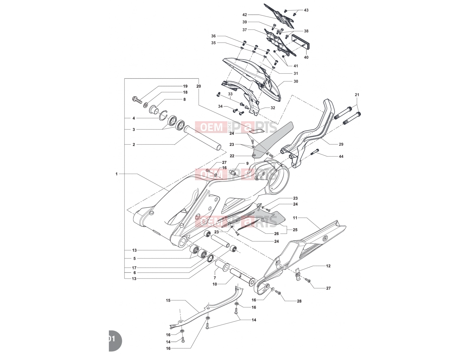 MV Agusta Rivale 800 Swingarm Assembly
