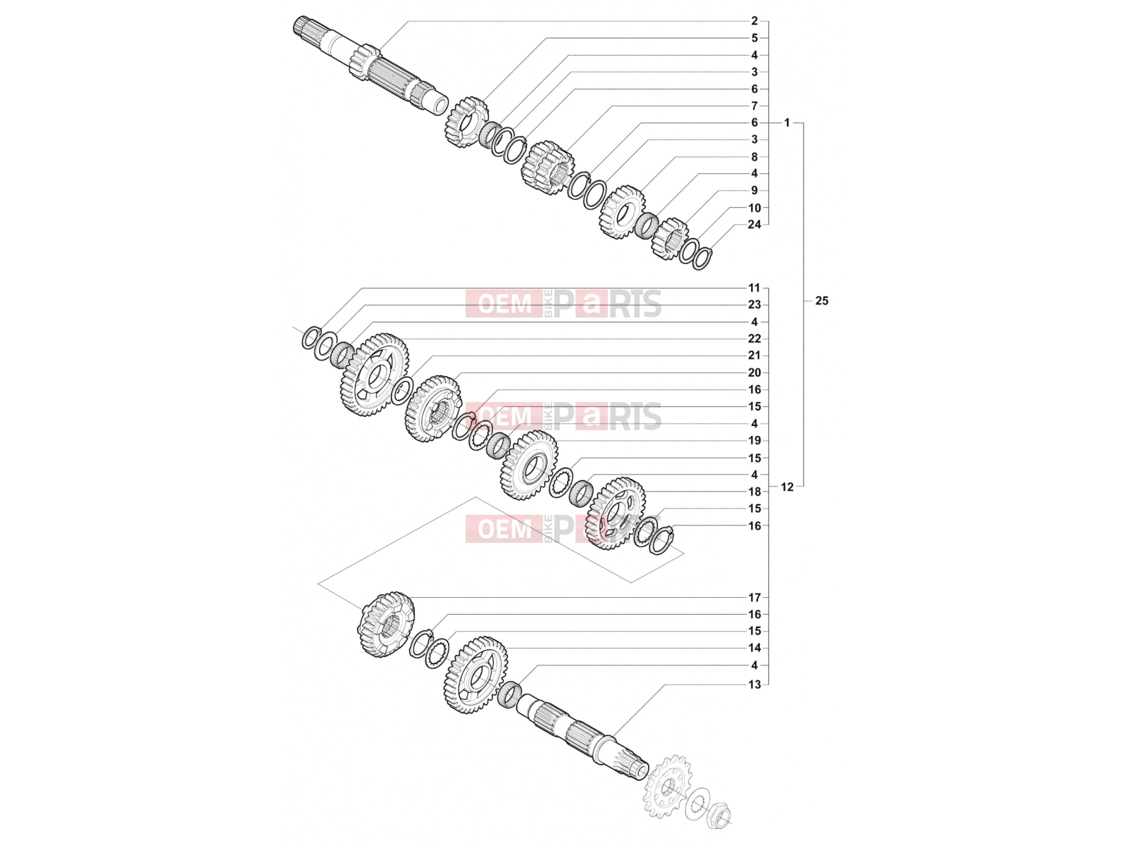 MV Agusta Rivale 800 Gear Box Assembly