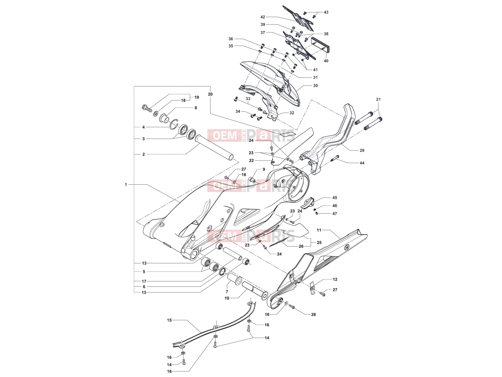 MV Agusta Stradale 800 Swingarm Assembly