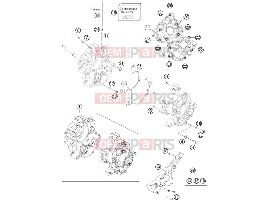 KTM 65 SX (6001L6) [EU] 2012 Engine » ENGINE CASE
