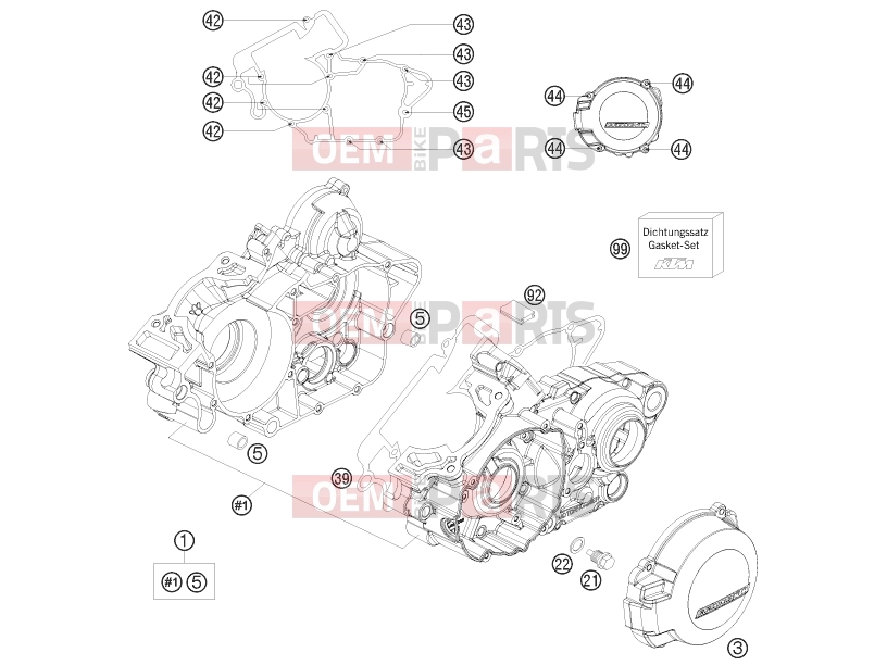 KTM 125 SX (6101K0) [EU] 2011 Engine » ENGINE CASE