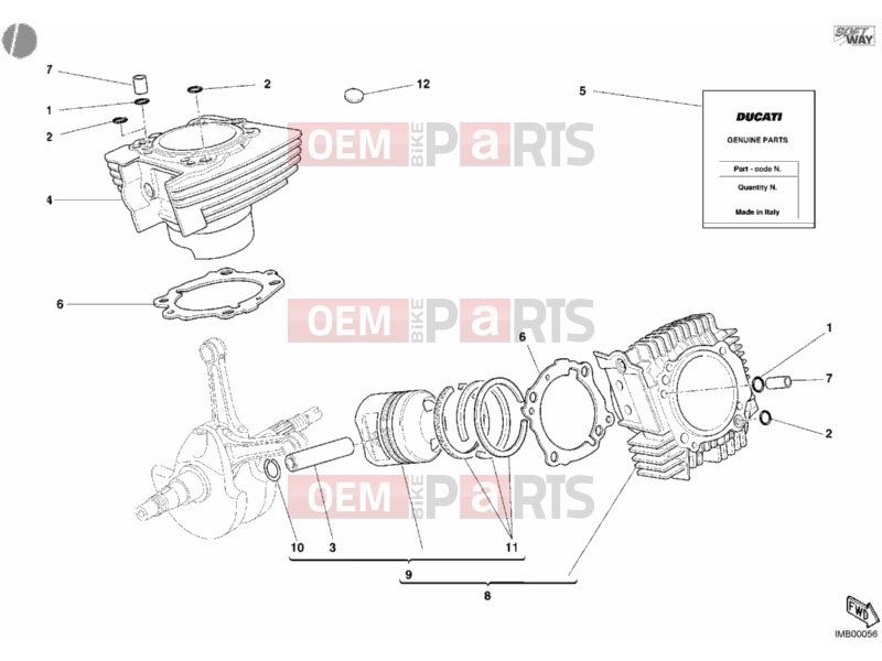 DUCATI 2006 Monster 620 Dark CYLINDER - PISTON » ENGINE CASE