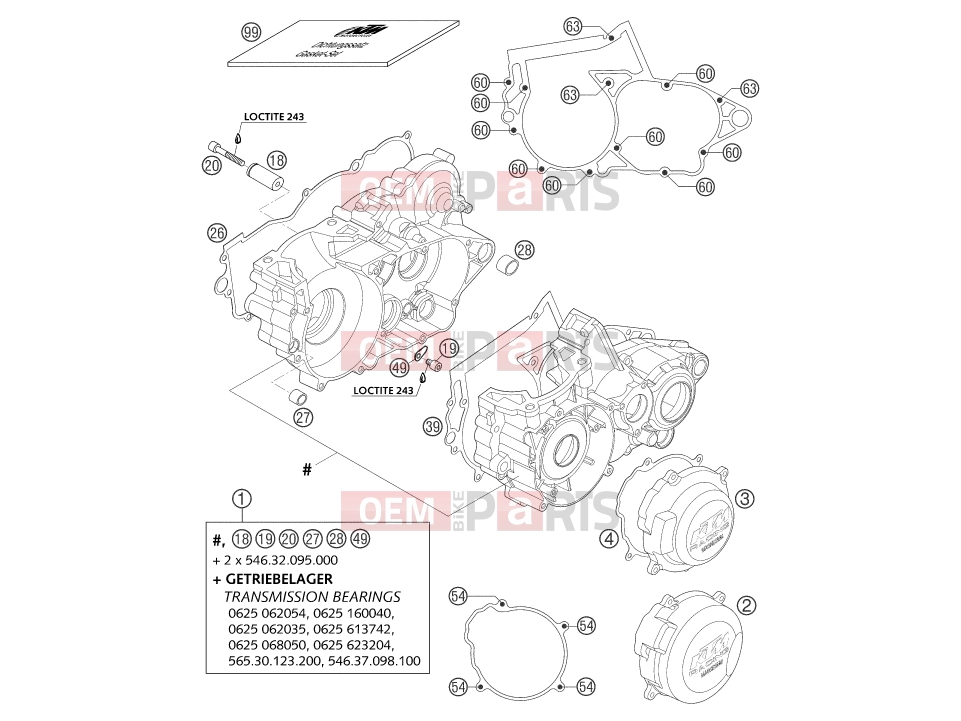 KTM 300 EXC (7403D0) [EU] 2004 Engine » ENGINE CASE