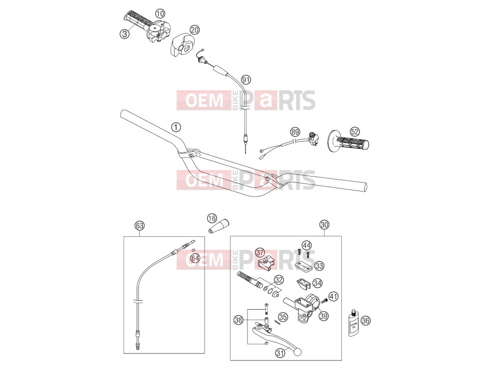 KTM 105 SX (6101D5) [EU] 2004 HANDLEBAR, CONTROLS|Frame|02