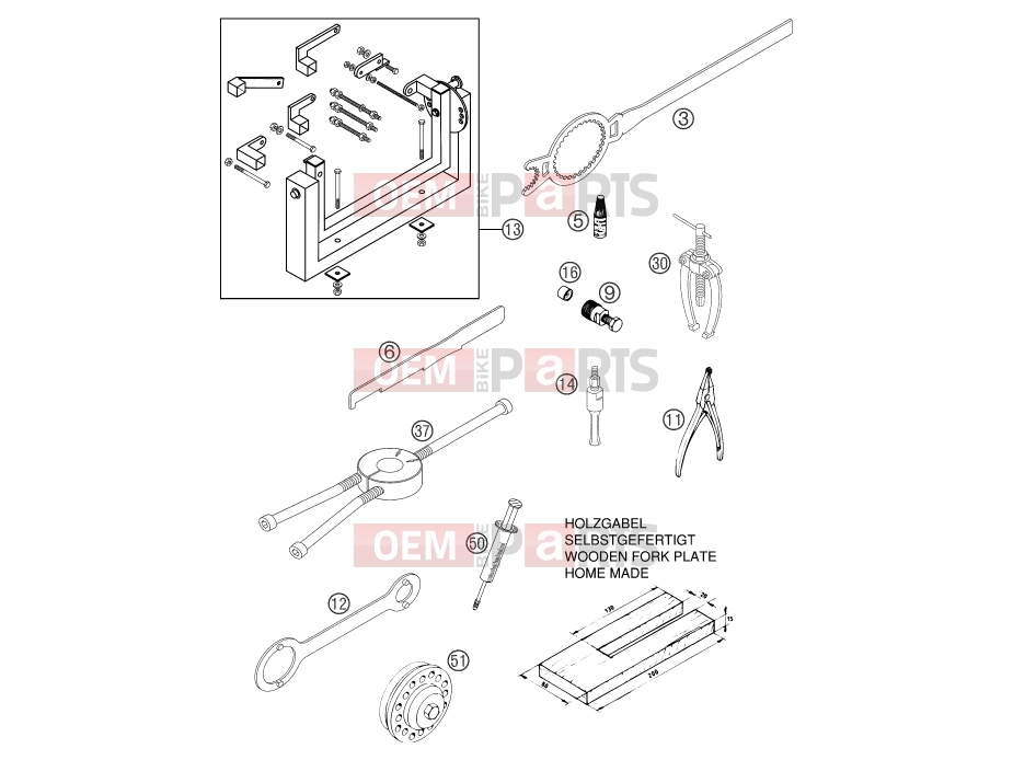 KTM 85 SX (6001D8) [EU] 2004 Engine » Special tools (engine)