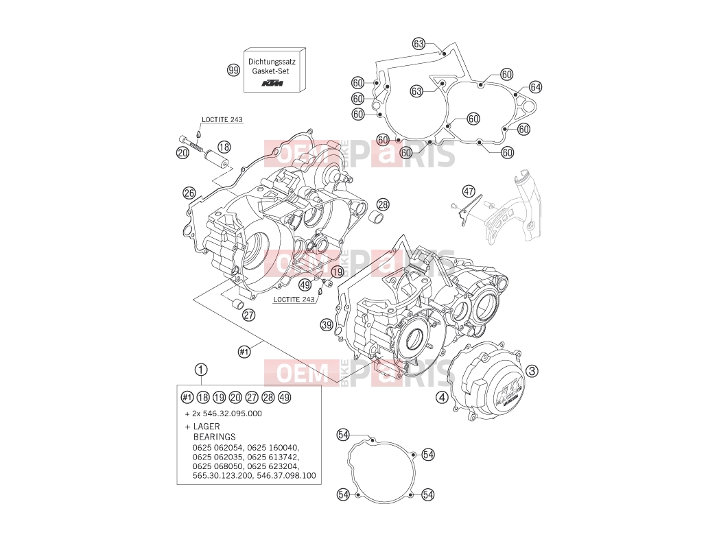 KTM 250 SX (6301F0) [EU] 2006 Engine » ENGINE CASE