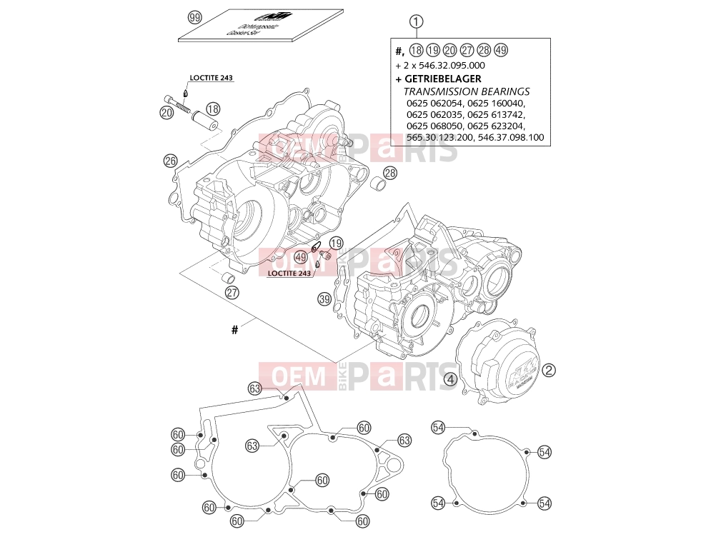 KTM 250 SXS (630031) [EU] 2003 Engine » ENGINE CASE