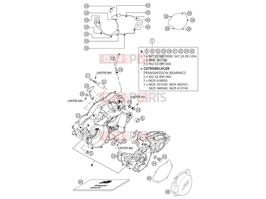 KTM 250 SX (630120) [EU] 2002 Engine » ENGINE CASE