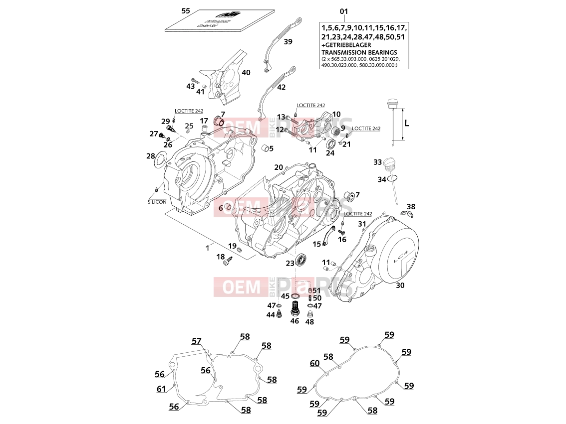 KTM 640 LC-E (976006) [AU] 2000 Engine » ENGINE CASE