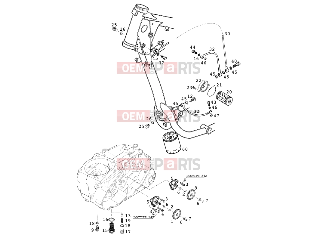 KTM 640 LC4-E SILBER (972608) [EU] 2000 Engine » LUBRICATING SYSTEM