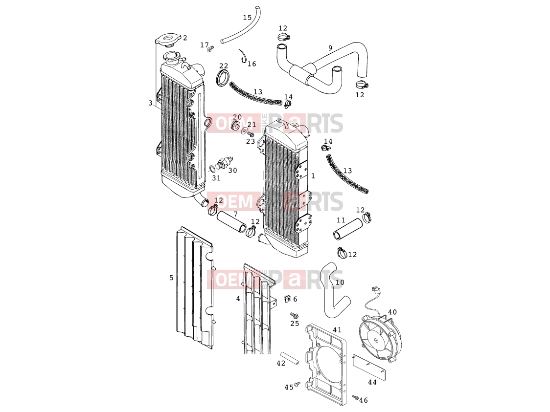 KTM 640 LC4-E (972606) [EU] 2000 COOLING SYSTEM|Engine|35