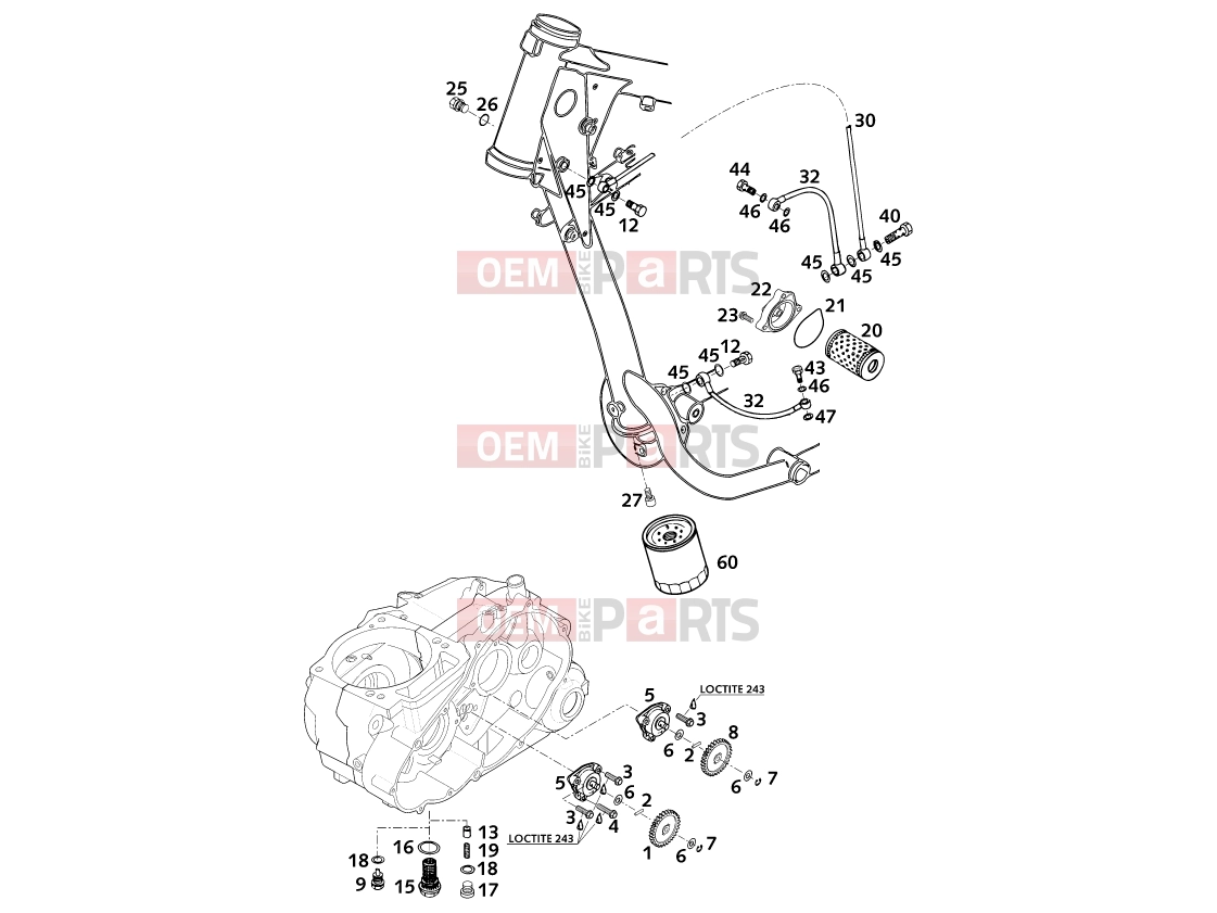 KTM 640 LC4-E (972606) [EU] 2000 Engine » LUBRICATING SYSTEM