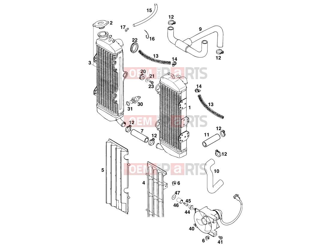 KTM 400 LC4-E (937506) [US] 2000 COOLING SYSTEM|Engine|35