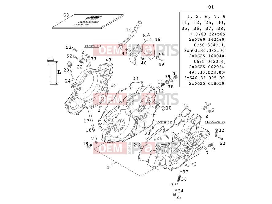 KTM 400 SX RACING (830205) [EU] 2000 Engine » ENGINE CASE