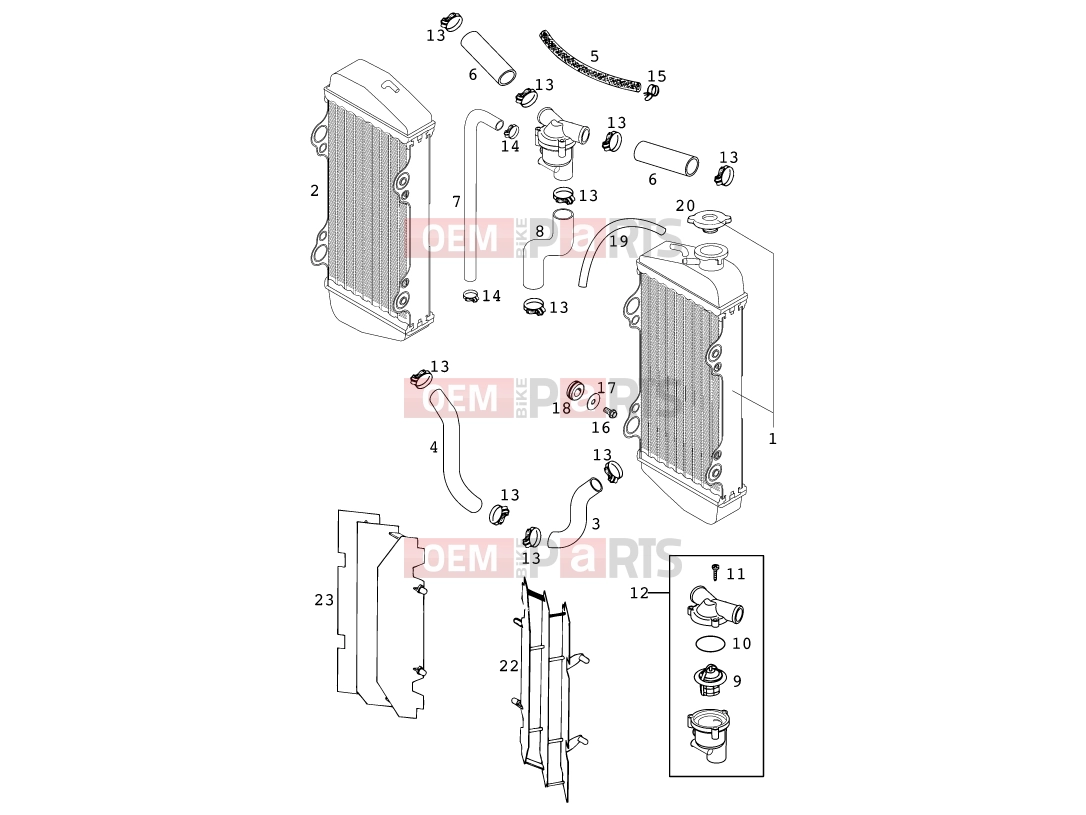 KTM 400 SX RACING (830205) [EU] 2000 Engine » COOLING SYSTEM