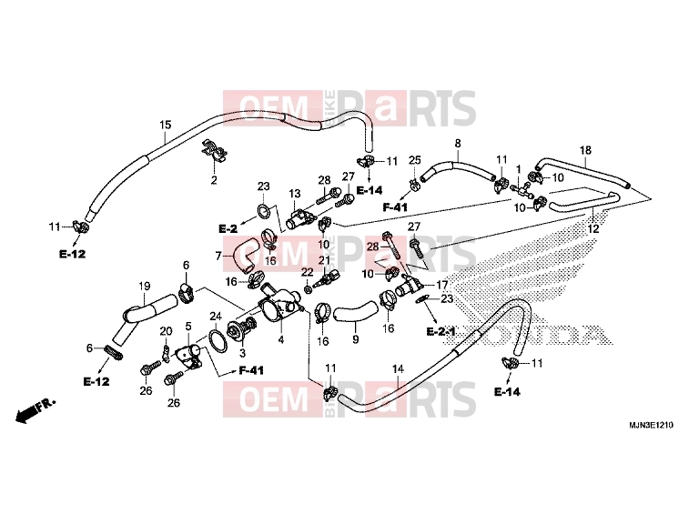 HONDA CTX1300A 2016 E-12-10 WATER PIPE